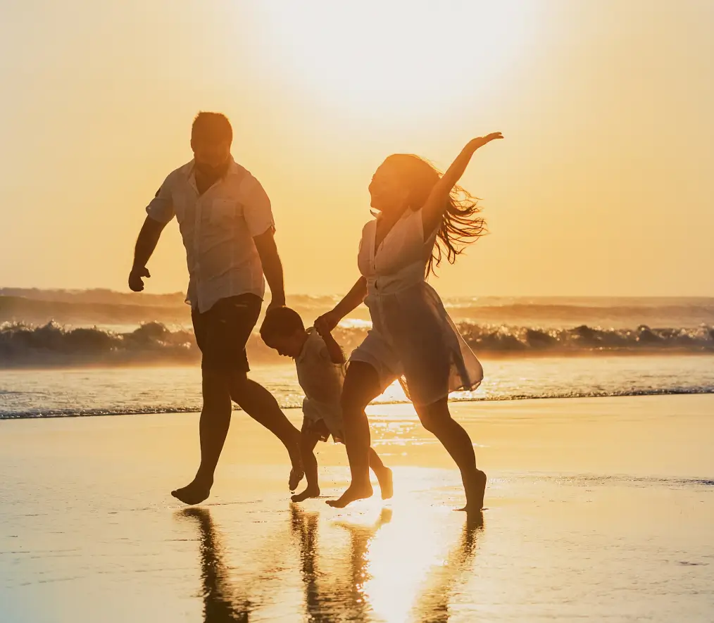 people running on beach